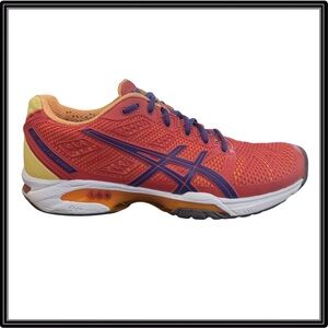 ASICS Gel Solution Speed 2 Womens 7.5 Tennis Shoes Pink Blue Court EUC F360714PY